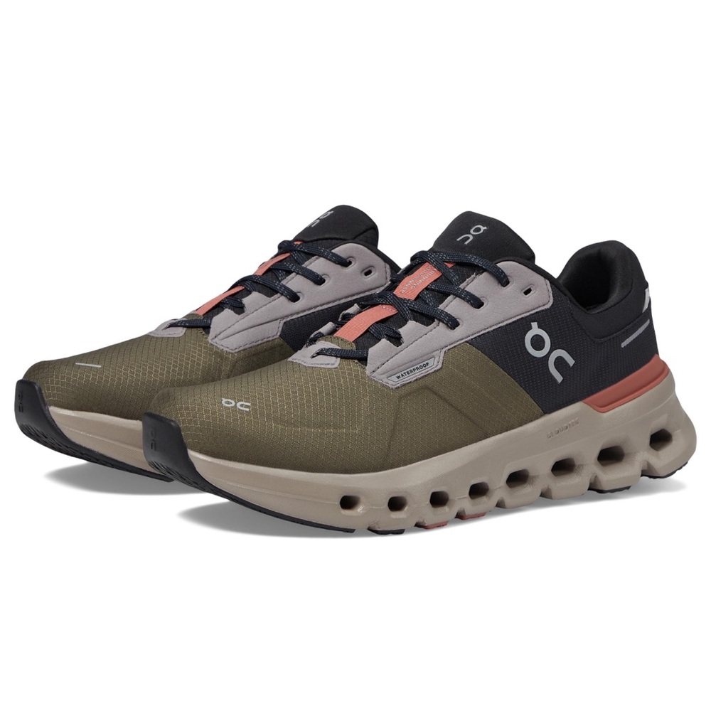 On Women’s Cloudrunner 2 Waterproof Running Shoes Olive/Mahogany